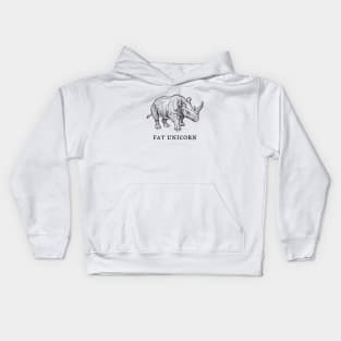 Rhino Fat Unicorn Kids Hoodie